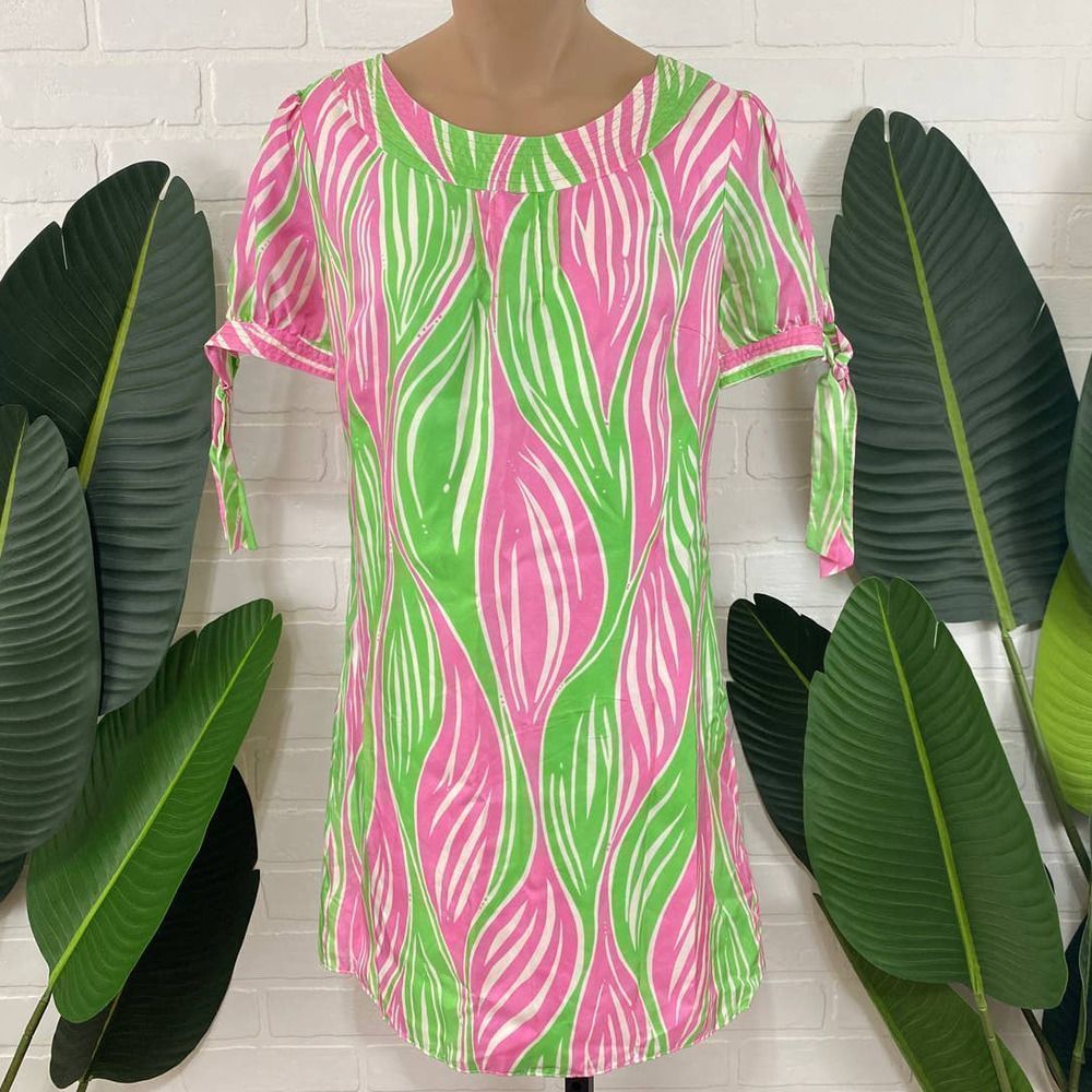 Lilly Pulitzer silk pink and green dress